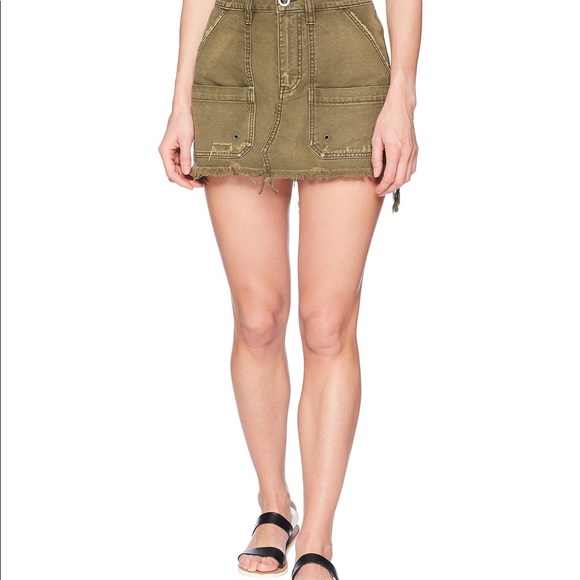 free people | canvas relaxed mini cargo skirt - Picture 2 of 12